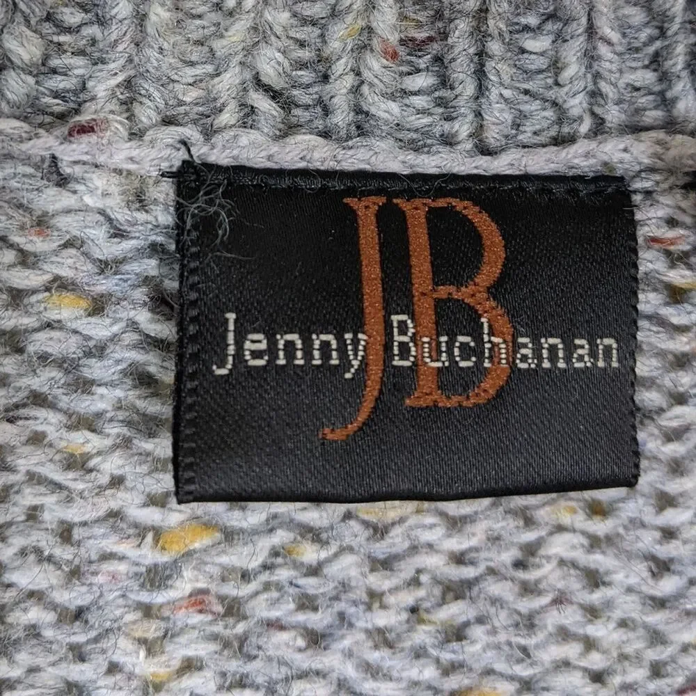 Vintage Jenny Buchanan Cardigan Sweater Grandpa Button Front Knit Medium